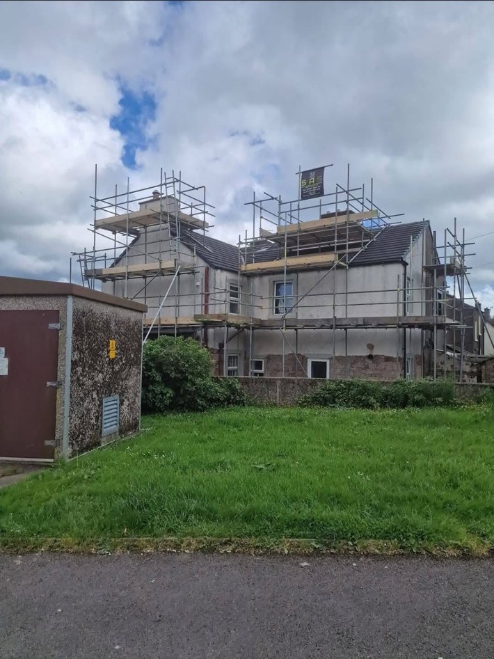 Scaffold around a larger residential refurbishment project